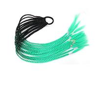 Queue de Cheval Extension 12pcs cheveux perruques colorées tresse bandeau de queue de cheval, accessoires d'extensions de postiches synthétiques tressés torsadés, bandes de cheveux élastiques en caout