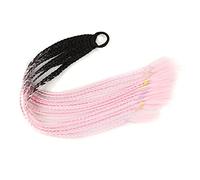 Queue de Cheval Extension 12pcs cheveux perruques colorées tresse bandeau de queue de cheval, accessoires d'extensions de postiches synthétiques tressés torsadés, bandes de cheveux élastiques en caout