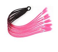 Queue de Cheval Extension 12pcs cheveux perruques colorées tresse bandeau de queue de cheval, accessoires d'extensions de postiches synthétiques tressés torsadés, bandes de cheveux élastiques en caout