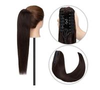 Queue de Cheval Extension 14-22 pouces de longs cheveux humains queue de cheval pince à griffes Extension de queue de cheval pince à cheveux humains indiens en cheveux raides queue de cheval postiche