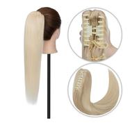 Queue de Cheval Extension 14-22 pouces de longs cheveux humains queue de cheval pince à griffes Extension de queue de cheval pince à cheveux humains indiens en cheveux raides queue de cheval postiche