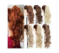 Queue de Cheval Extension Claw Clip in Ponytail Extension 18/24 Inch Synthetic Long Wavy Fake Ponytail Fluffy Natural Wave Curly Ponytail Hairpiece for Women Daily Party Extensions de cheveux (Color