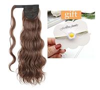 Queue de Cheval Extension Clip dans le postiche Blonde Wave Ponytail for les femmes Long Hollywood Wave Ponytail Wrap Around Synthétique Ponytail Body Wave Queue de Cheval(Color:Q97 8)