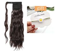 Queue de Cheval Extension Clip dans le postiche Blonde Wave Ponytail for les femmes Long Hollywood Wave Ponytail Wrap Around Synthétique Ponytail Body Wave Queue de Cheval(Color:Q97 4)