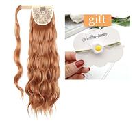 Queue de Cheval Extension Clip dans le postiche Blonde Wave Ponytail for les femmes Long Hollywood Wave Ponytail Wrap Around Synthétique Ponytail Body Wave Queue de Cheval(Color:Q97 30)