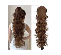 Queue de cheval Extension de cheveux synthétiques longs et bouclés, queue cheval, résistante à la chaleur, clipser, for un usage quotidien Coiffure(9)