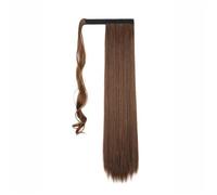 Queue de cheval Extension de queue cheval longue et lisse 61 cm, à enrouler, extensions cheveux synthétiques clipser for femmes Coiffure(2M30)