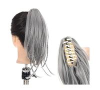 Queue de Cheval Extension Extension avec Griffe Queue de Cheval Postiche for Femmes Pince à Griffe Droite Courte sur Extension de Queue de Cheval avec Tresse Synthétique Droite Queue de Cheval Cheveux