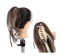 Queue de Cheval Extension Extension avec Griffe Queue de Cheval Postiche for Femmes Pince à Griffe Droite Courte sur Extension de Queue de Cheval avec Tresse Synthétique Droite Queue de Cheval Cheveux