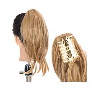 Queue de Cheval Extension Extension avec Griffe Queue de Cheval Postiche for Femmes Pince à Griffe Droite Courte sur Extension de Queue de Cheval avec Tresse Synthétique Droite Queue de Cheval Cheveux