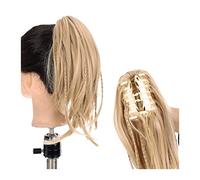 Queue de Cheval Extension Extension avec Griffe Queue de Cheval Postiche for Femmes Pince à Griffe Droite Courte sur Extension de Queue de Cheval avec Tresse Synthétique Droite Queue de Cheval Cheveux