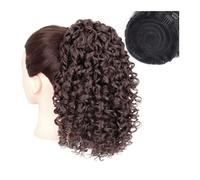 Queue de Cheval Extension Extension de queue de cheval courte afro crépue bouclée for femmes noires, queue de cheval bouclée avec cordon de serrage bouffant de 12 pouces avec 2 clips, queue de cheval