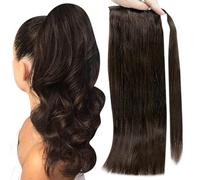 Queue de Cheval Extension Pas de pince à griffes pleine brillance queue de cheval cheveux humains droite envelopper autour de la queue de cheval pince Balayage couleur queue de cheval Extensions 70 gr