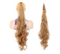 Queue de Cheval Extension Postiche bouclée naturelle for femmes 32 pouces queue de cheval synthétique longue couche enveloppe Flexible autour des Extensions de cheveux de fausse queue Extensions de ch