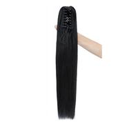 Queue de cheval Extension queue de cheval à pinces, cheveux humains raides, extensions clipser Coiffure(22inches)