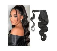 Queue de cheval Extension queue de cheval en cheveux naturels, 25 à 81 cm long, ondulée, style indien Remy Coiffure(20inches 100g)