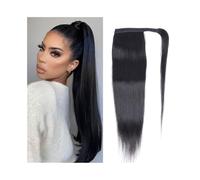 Queue de cheval Extension queue de cheval en cheveux raides 25 à 81 cm, postiche enrouler indiens Remy for femmes noires Coiffure(32inches 100g)