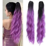 Queue de cheval, Extension queue de cheval synthétique à pinces 26 pouces, cheveux raides ondulés, extensions clip, doux, multicolore en option,Extensions de cheveux