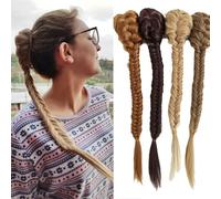 Queue de Cheval Extension Queue de poisson Extensions de queue de cheval cheveux synthétiques queues de cheval cordon tresses Chignon cheveux de mariage Chignons Queue de Cheval(F22-10)