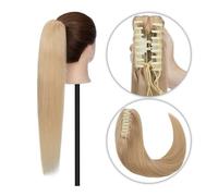 Queue de Cheval Extensions 14-22 pouces de longs cheveux humains queue de cheval pince à griffes Extension de queue de cheval pince à cheveux humains indiens en cheveux raides queue de cheval postiche