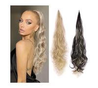 Queue de Cheval Extensions de cheveux queue de cheval 32 pouces, postiches synthétiques longues et flexibles à enrouler autour de fausse queue de cheval, postiches naturelles douces for femmes, usage