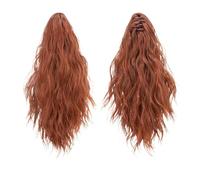 Queue De Cheval Extensions de cheveux synthétiques courts bouclés à pince 33 cm, queue cheval blonde et brune ondulée, fausse cochon(Color 15)