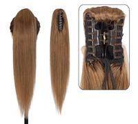 Queue de cheval, Extensions de queue cheval à pinces for femmes, 120 g, postiches en cheveux humains,Extensions de cheveux(Light brown)