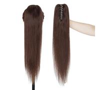 Queue de cheval, Extensions de queue cheval à pinces for femmes, 120 g, postiches en cheveux humains,Extensions de cheveux(Brown)