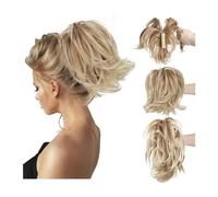 Queue de Cheval Faux cheveux blonds fausse queue de cochon for femmes pince à griffe synthétique en queue de cheval Extensions de cheveux bricolage postiche chignon Queue de Cheval Extension(27T613)