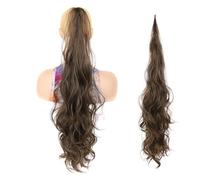Queue de Cheval Postiche bouclée naturelle for femmes 32 pouces queue de cheval synthétique longue couche enveloppe Flexible autour des Extensions de cheveux de fausse queue Queue de Cheval Extension(