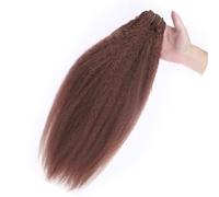 Queue de cheval, Superbes extensions de cheveux humains lisses en queue de cheval for femmes, avec cordon et clip(Light red)