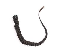 Queue de cheval synthétique chignon avec anneau de cheveux en caoutchouc longues tresses de boxe extensions de cheveux tresse au crochet Pour un usage quotidien(Dark brown)