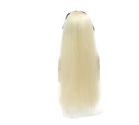Queue de cheval synthétique longue de 45,7 cm/50,8 cm/55,8 cm/56 cm/61 cm/66 cm/71,1 cm/81,3 cm avec bandeau, queue de cheval avec corde élastique (blond clair, 61 cm)