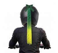 Queue de Cheval Tressée pour Casque Moto Décoration de Casque Moto avec Ventouse Amovible et Noeud Papillon Tresses Colorées Dégradé pour Casque de Moto/Vélo/Scooter