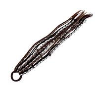 Queue de Dreadlocks avec Perles Faites à la Main, 24 Pouces (Noir marron) | Élastique à cheveux haute élasticité, style bohème, parfait pour les festivals de musique, polyvalent pour différents types