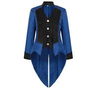 Queue de frack steampunk pour homme, jacquard, rétro, gothique, Tuxedo, avec boutons, style médiéval, Renaissance, victorienne, cour victorienne, noir, tendance, costume de pirate, vampire classique
