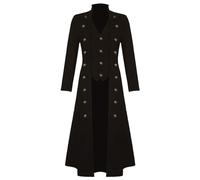 Queue de frack steampunk pour homme, veste gothique, midi, noir, médiéval, avec fermeture éclair, rétro, victorien, jupe de marche, élégante, vêtements de théâtre, vêtements de pirate, costume