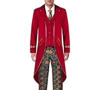 Queue de Pie d'halloween pour Hommes,Habillage de Costume de Queue de Pie Vintage médiéval - Costume médiéval d'halloween Tailcoat Cosplay Party Prop Outfit Generic