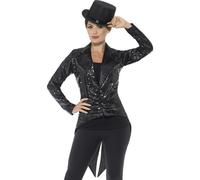 Queue De Pie Noire À Sequins Femme Large Noir