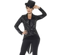Queue De Pie Noire À Sequins Femme Medium Noir