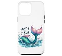 Queue de sirène fantaisie avec éclaboussures d'océan, rose et bleu sarcelle Coque pour iPhone 12 Pro Max