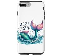 Queue de sirène fantaisie avec éclaboussures d'océan, rose et bleu sarcelle Coque pour iPhone 7 Plus/8 Plus
