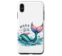 Queue de sirène fantaisie avec éclaboussures d'océan, rose et bleu sarcelle Coque pour iPhone XS Max