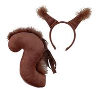 Queue d'écureuil, Costume d'écureuil pour Femmes et Filles, Costume 'Animal à Fourrure Comprenant Un Bandeau 'Oreille et Une Queue, des coutumes Mignonnes pour Halloween, Noël, scène, Cosplay, orei