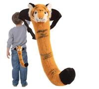 Queue en fourrure d'animaux | Peluche douce et réaliste avec tête de tigre | Queue de costume de cosplay pour adultes et enfants, fête de vacances, performance sur scène, queue en fourrure | Peluche