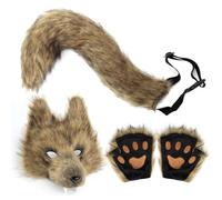 Queue et oreilles de loup - Accessoires de loup d'Halloween | Accessoires de vêtements pour animaux de compagnie pour femmes - Costume Défilé de mode Performance Scène Masquerade Carnaval Cosplay