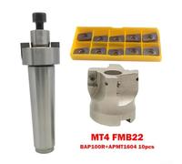 Queue Fraiseuse pour mt4 FMB22 50mm Acier CNC Queue Fraiseuse | Queue pour mt4, corps acier 42CrMnTi, finition lisse, usinage plan, compatible inserts APMT