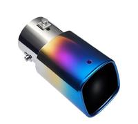 Queue Gorge Embout Silencieux D'échappement Carré Universel Voiture Tube D'échappement Acier Inoxydable Surface Polissage Décoration Voiture Entrée 75 Mm(Grilled Blue)