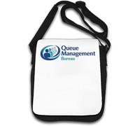 Queue Management Bureau Service System Sac à bandoulière avec logo Blanc