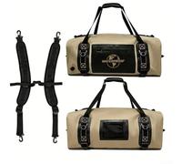 Queue pour moto 500D Imperméable Poches Filet Extérieures Queue | Construction étanche à l'air, sangles ajustables épaisses, confort longue durée, idéal pluie intense(Khaki 60L (34*25*74cm))